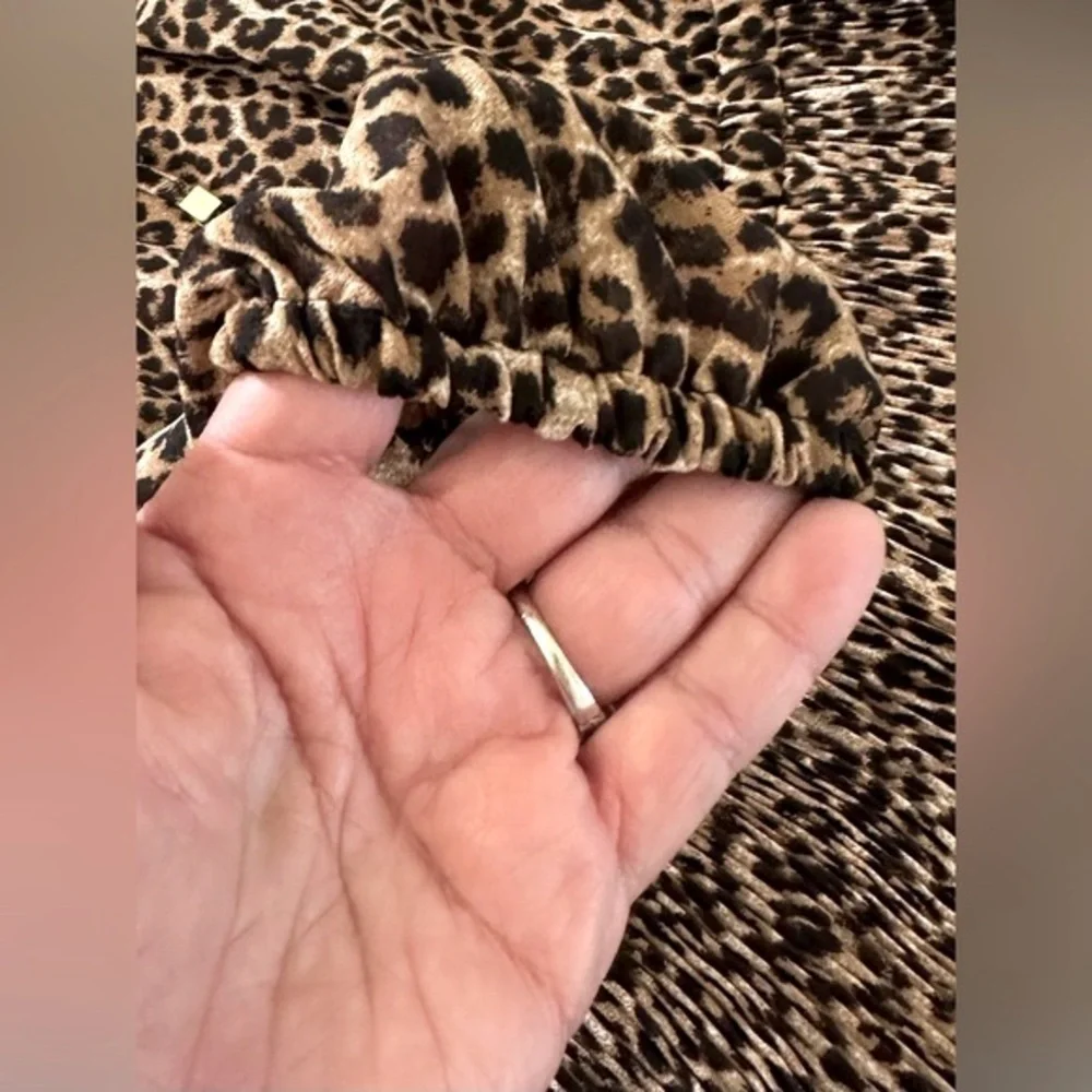 Michael Kors Pleated and Flared Georgette Dark Camel Dress Size XS
